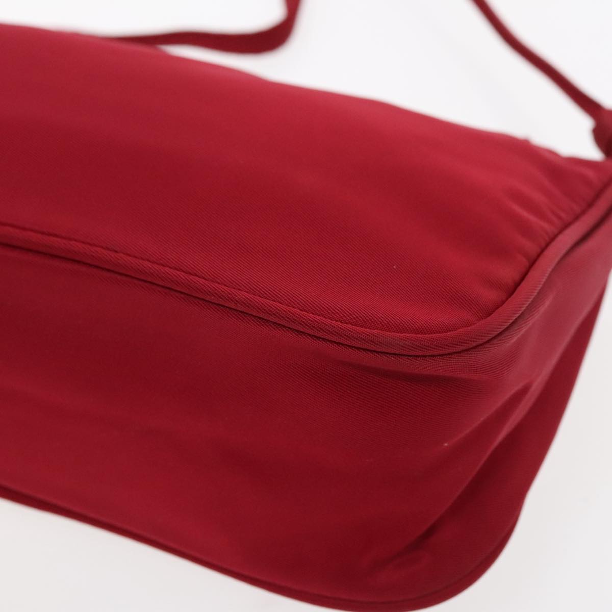 PRADA Accessory Pouch Nylon Red Silver Auth 95902