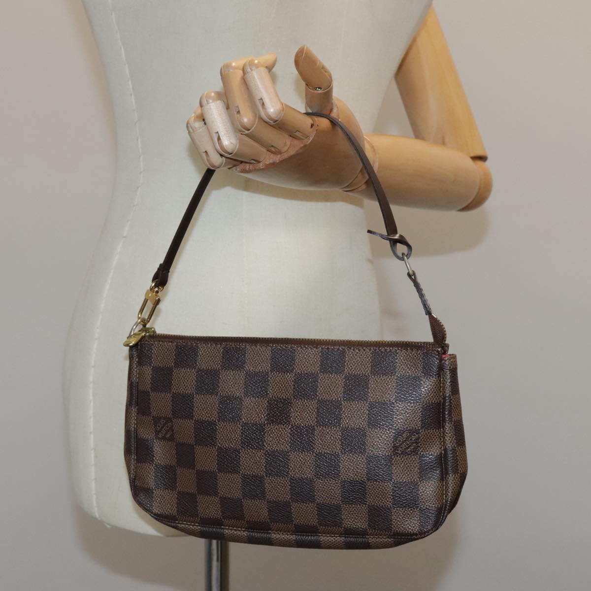 LOUIS VUITTON Damier Ebene Pochette Accessoires Pouch N41206 LV Auth 95986