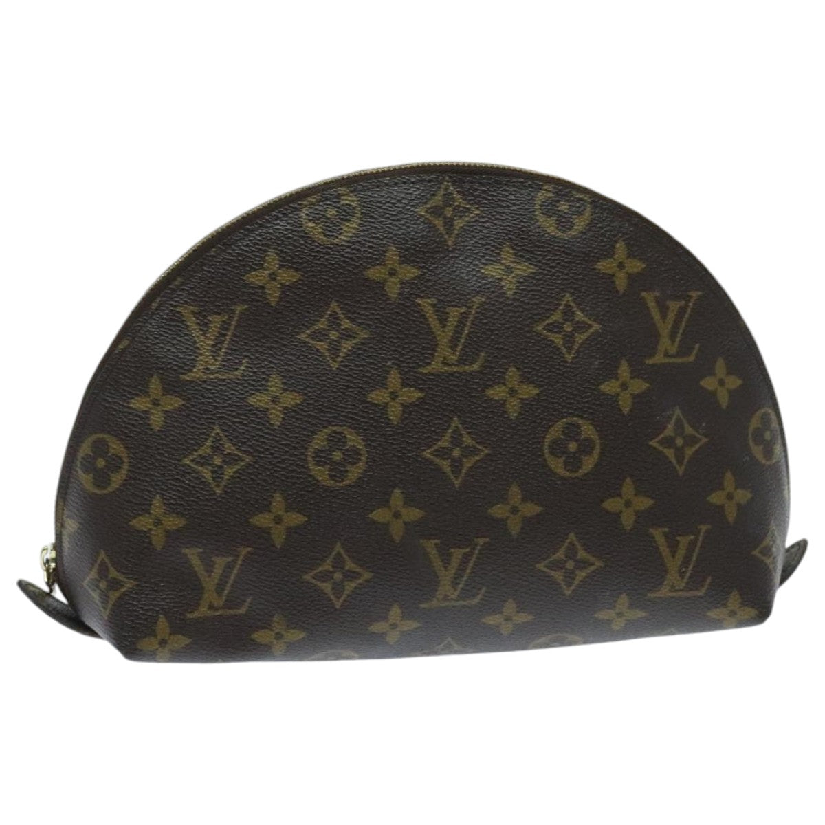 LOUIS VUITTON Monogram Trousse Demi Ronde Cosmetic Pouch M47520 LV Auth 95989