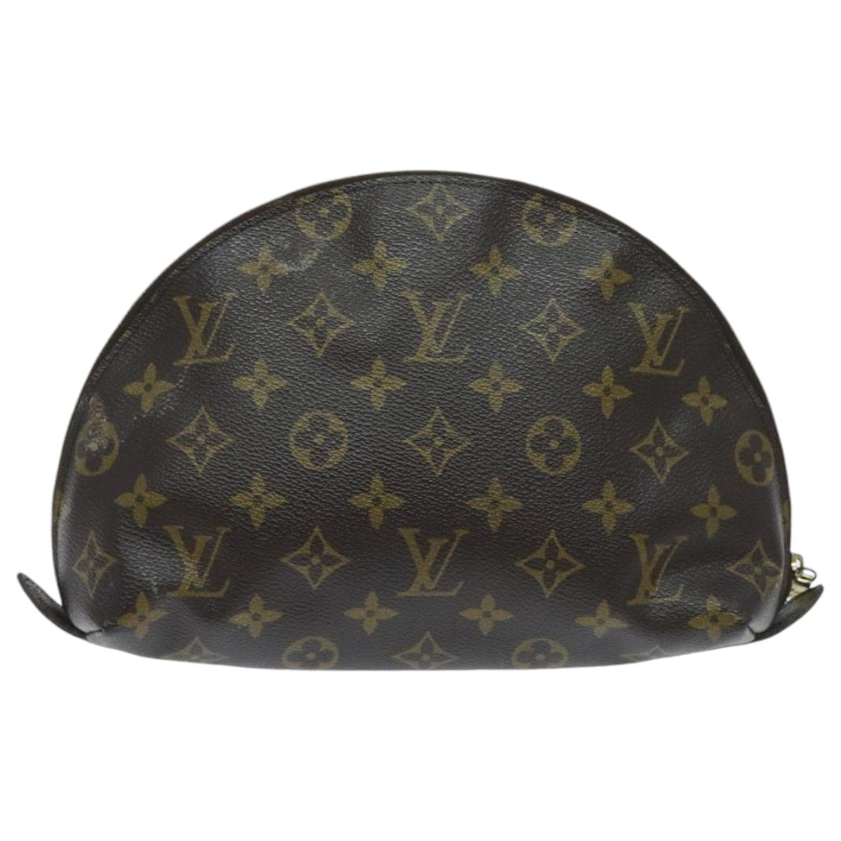 LOUIS VUITTON Monogram Trousse Demi Ronde Cosmetic Pouch M47520 LV Auth 95989