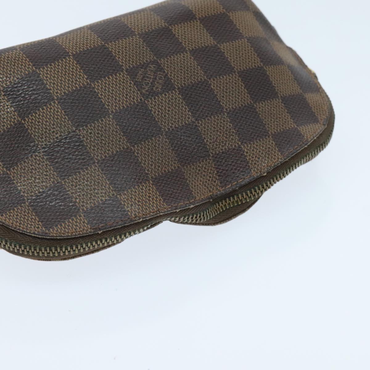 LOUIS VUITTON Damier Ebene Pochette Cosmetic PM Pouch N47516 LV Auth 96017