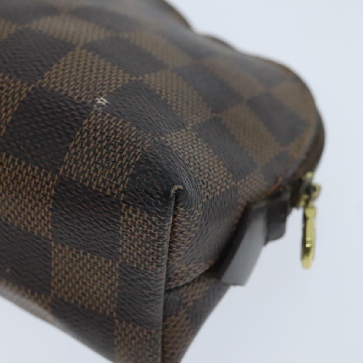 LOUIS VUITTON Damier Ebene Pochette Cosmetic PM Pouch N47516 LV Auth 96017