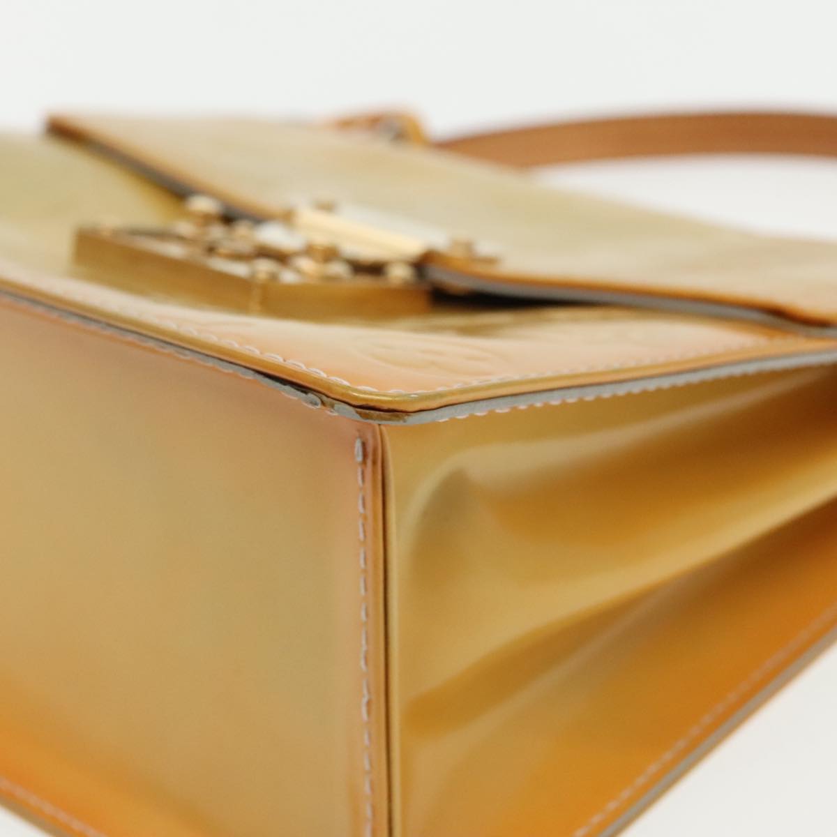 LOUIS VUITTON Monogram Vernis Spring Street Hand Bag Gris M91029 LV Auth 96019