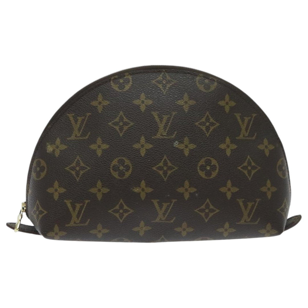 LOUIS VUITTON Monogram Trousse Demi Ronde Cosmetic Pouch M47520 LV Auth 96026