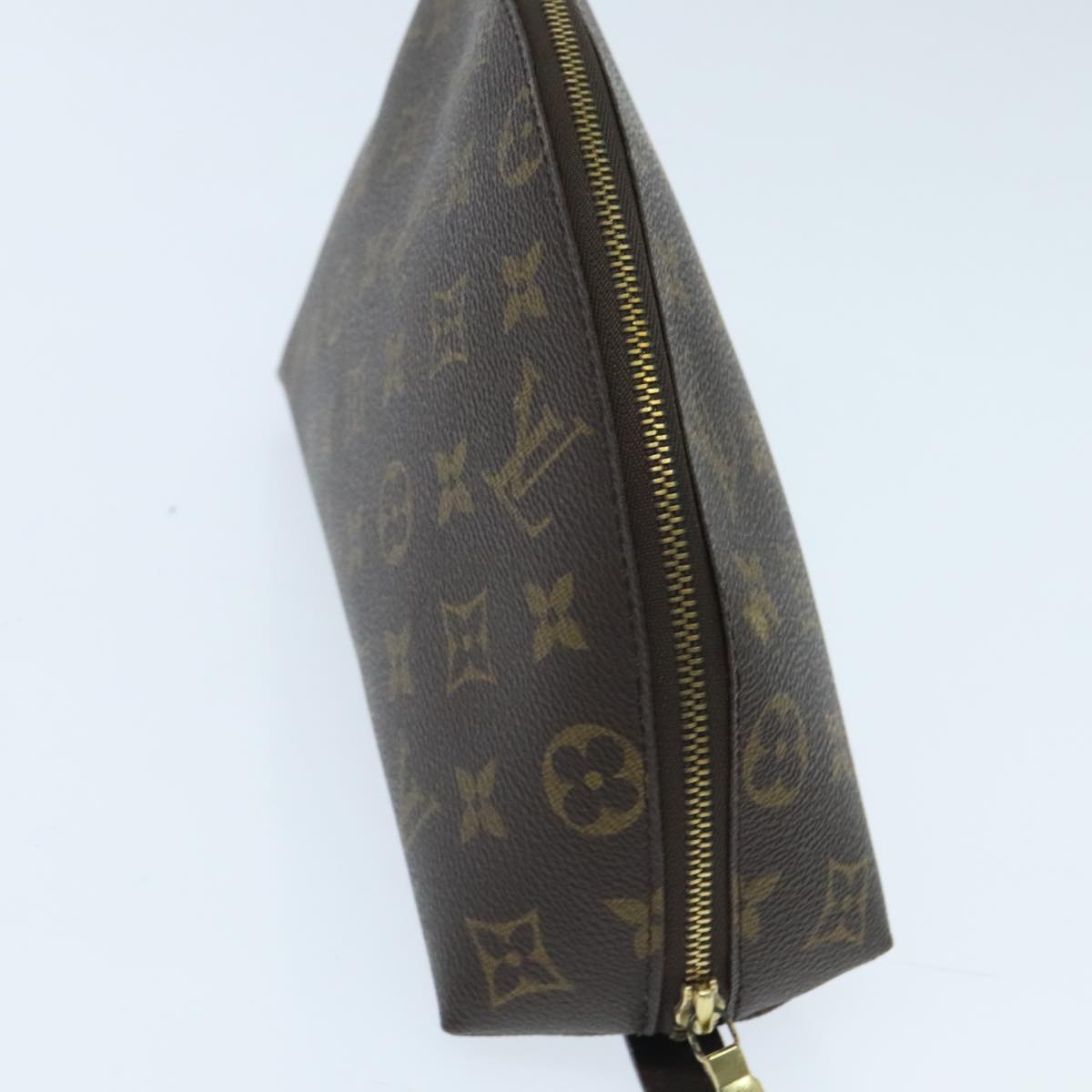 LOUIS VUITTON Monogram Trousse Demi Ronde Cosmetic Pouch M47520 LV Auth 96026