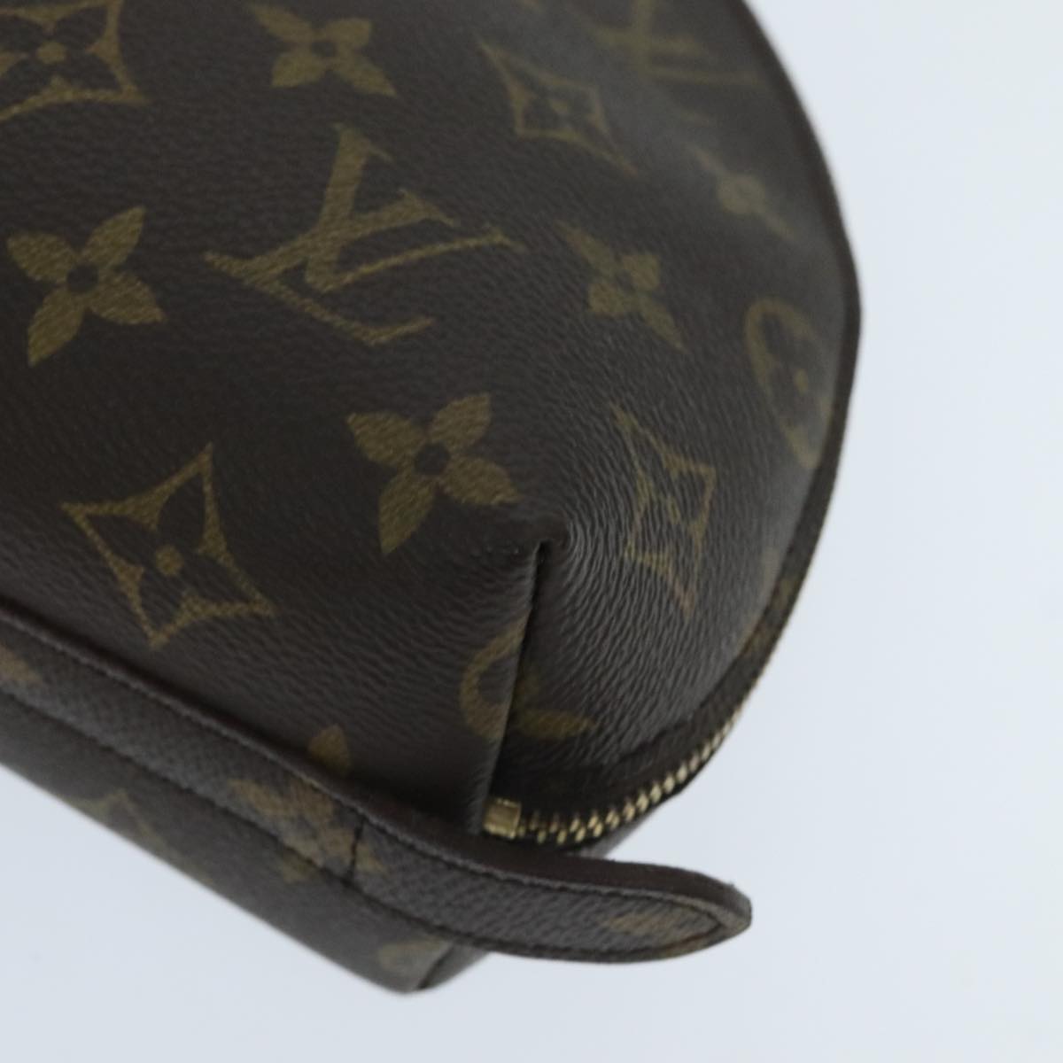 LOUIS VUITTON Monogram Trousse Demi Ronde Cosmetic Pouch M47520 LV Auth 96026