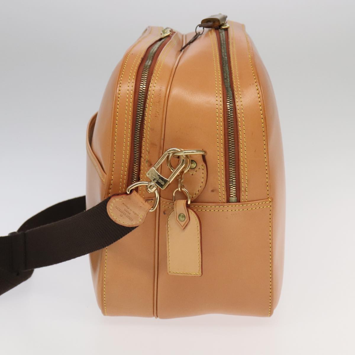 LOUIS VUITTON Nomad Reporter GM Shoulder Bag SPO Beige LV Auth 96049AV