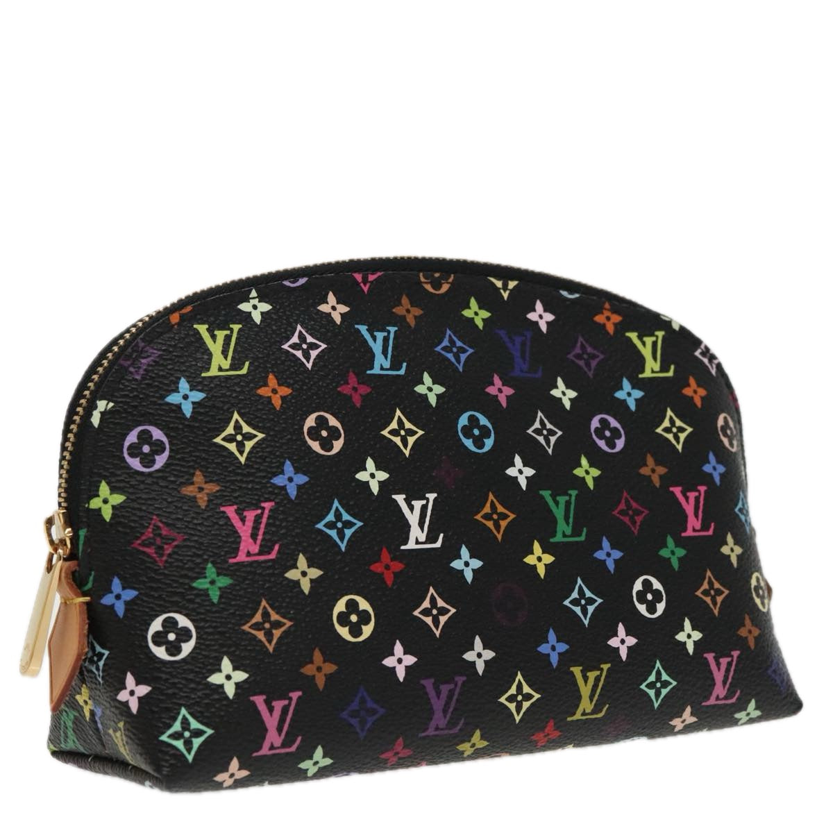 LOUIS VUITTON Monogram Multicolor Pochette Cosmetic Black M47355 LV Auth 96114SA