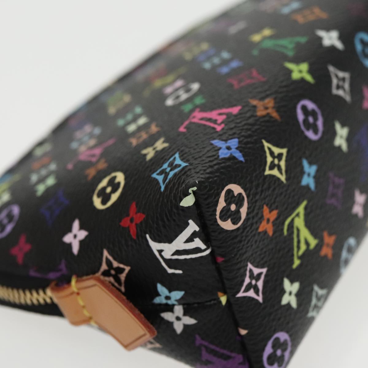 LOUIS VUITTON Monogram Multicolor Pochette Cosmetic Black M47355 LV Auth 96114SA