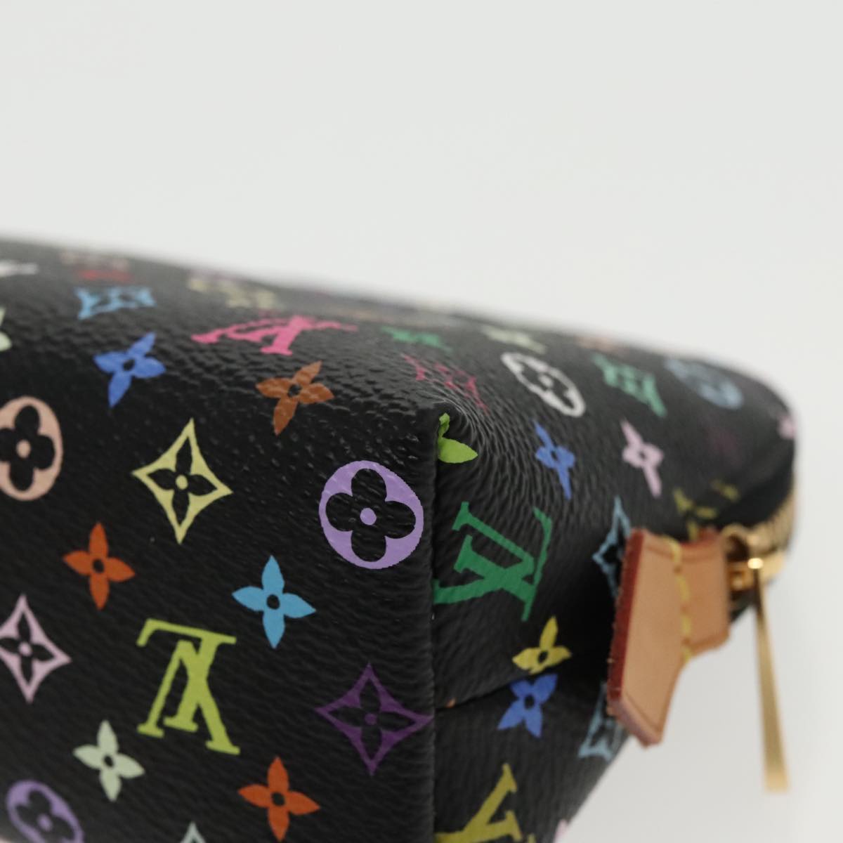 LOUIS VUITTON Monogram Multicolor Pochette Cosmetic Black M47355 LV Auth 96114SA