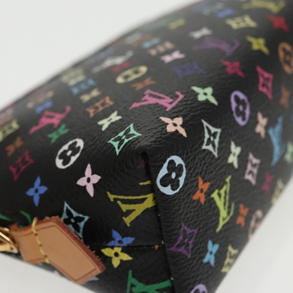 LOUIS VUITTON Monogram Multicolor Pochette Cosmetic Black M47355 LV Auth 96114SA