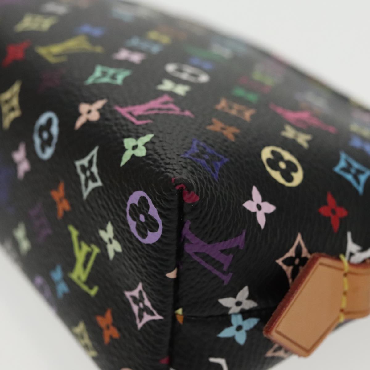 LOUIS VUITTON Monogram Multicolor Pochette Cosmetic Black M47355 LV Auth 96114SA