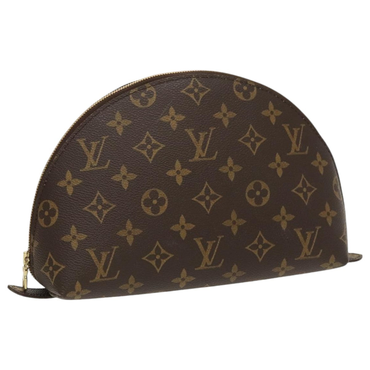 LOUIS VUITTON Monogram Trousse Demi Ronde Cosmetic Pouch M47520 LV Auth 96154