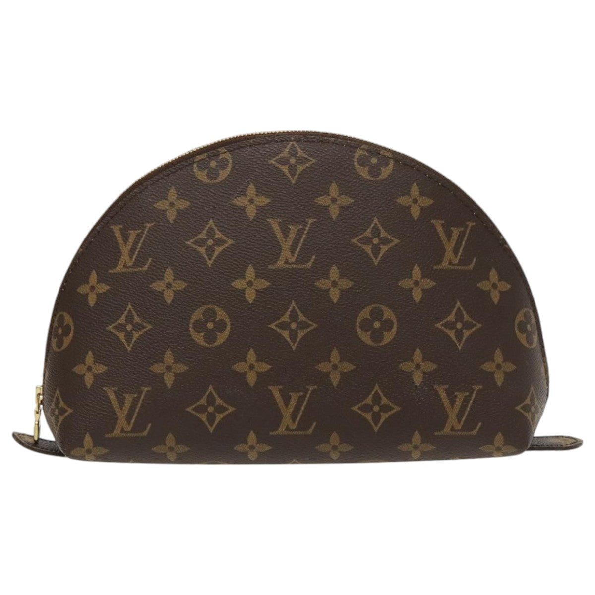 LOUIS VUITTON Monogram Trousse Demi Ronde Cosmetic Pouch M47520 LV Auth 96154