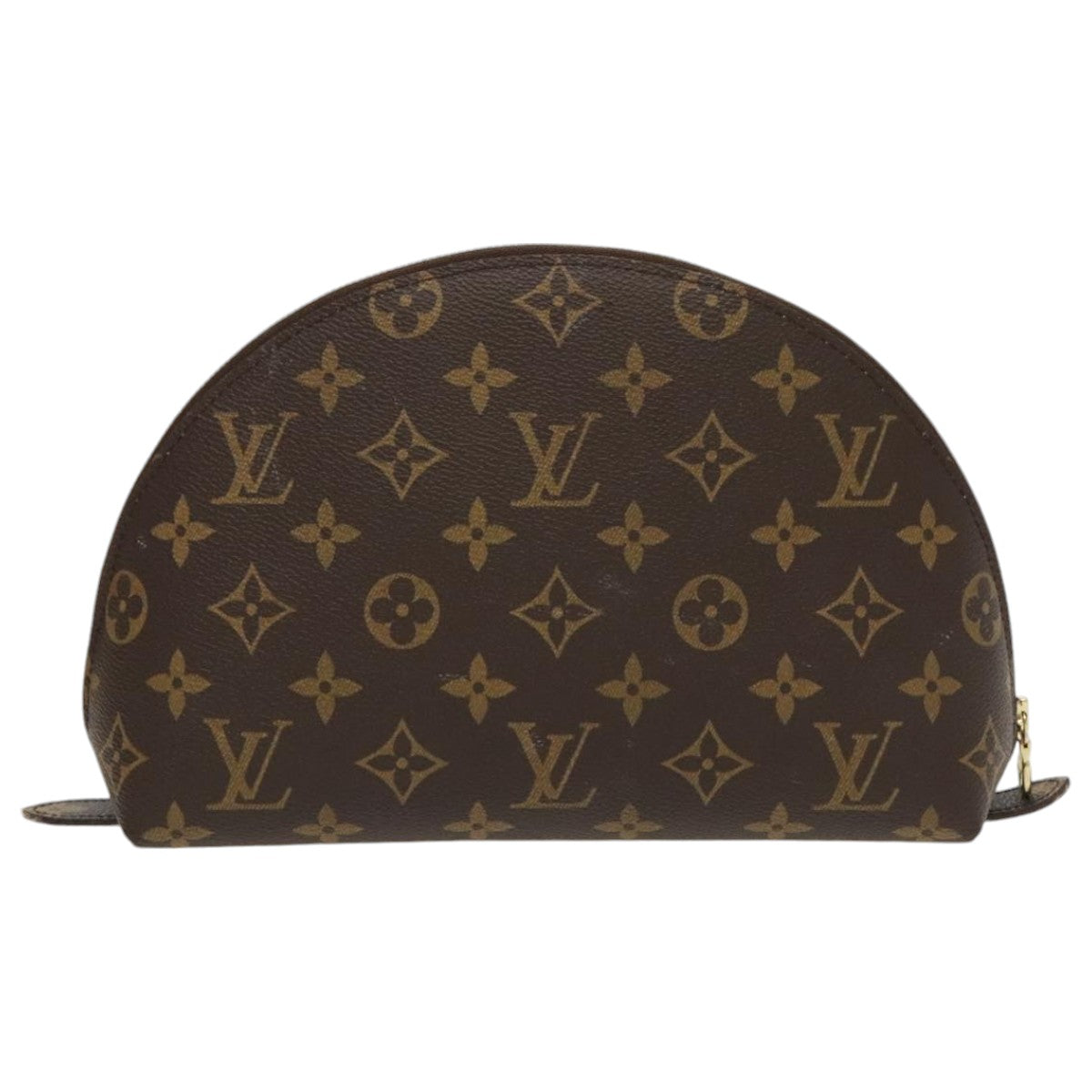 LOUIS VUITTON Monogram Trousse Demi Ronde Cosmetic Pouch M47520 LV Auth 96154