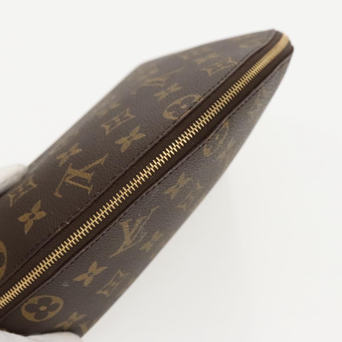 LOUIS VUITTON Monogram Trousse Demi Ronde Cosmetic Pouch M47520 LV Auth 96154