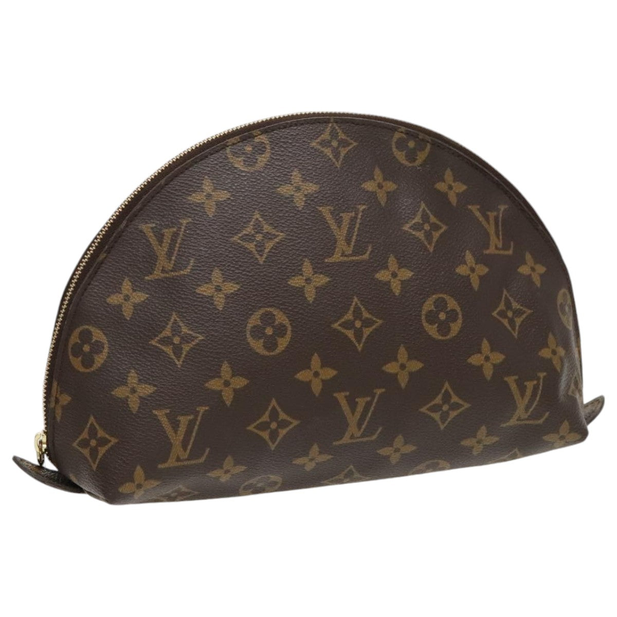 LOUIS VUITTON Monogram Trousse Demi Ronde Cosmetic Pouch M47520 LV Auth 96155