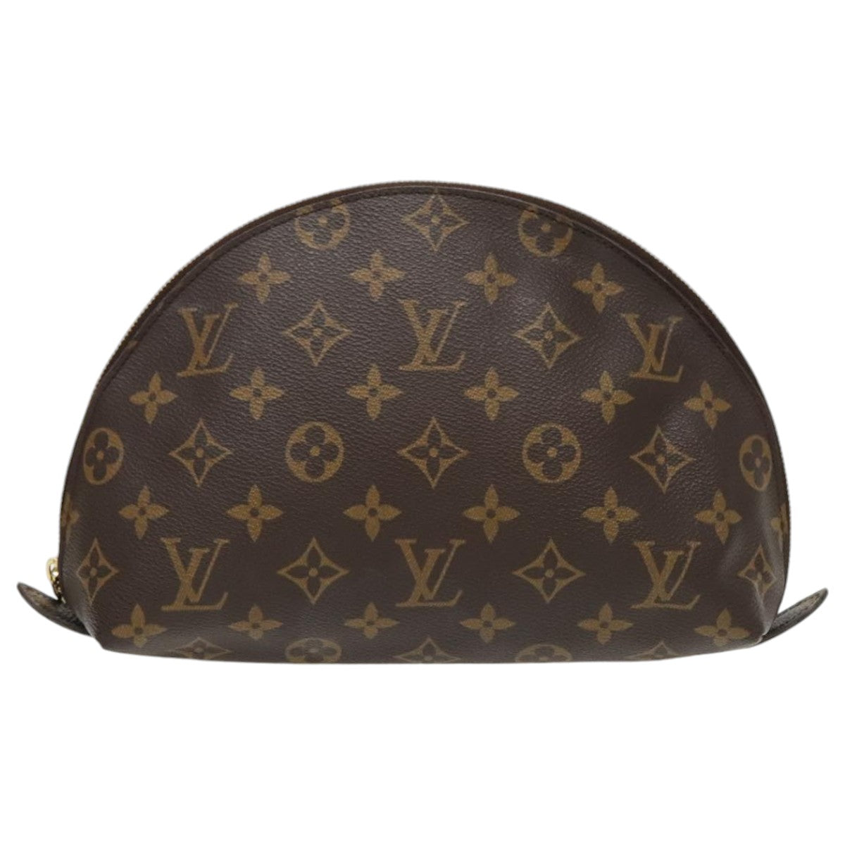 LOUIS VUITTON Monogram Trousse Demi Ronde Cosmetic Pouch M47520 LV Auth 96155