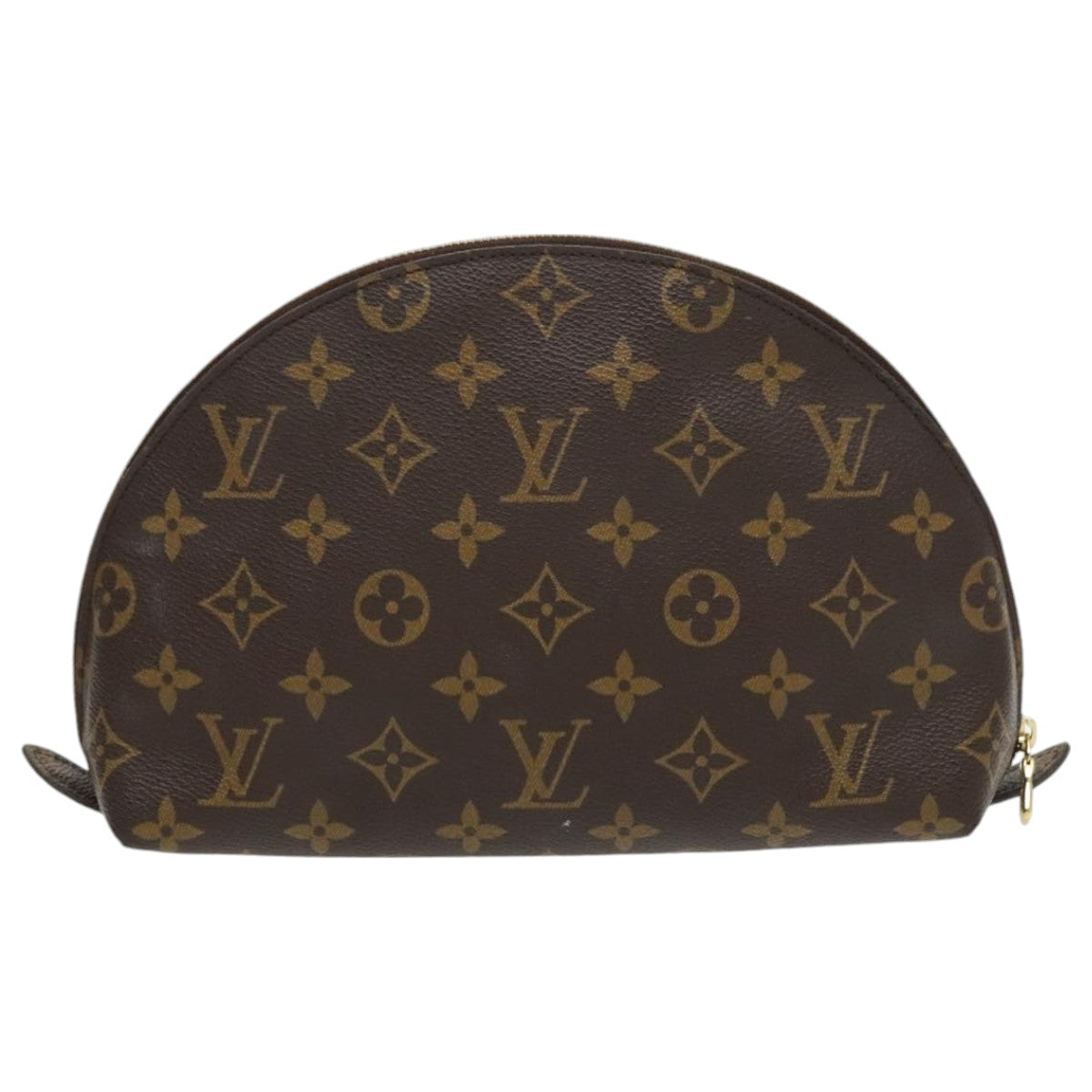 LOUIS VUITTON Monogram Trousse Demi Ronde Cosmetic Pouch M47520 LV Auth 96155