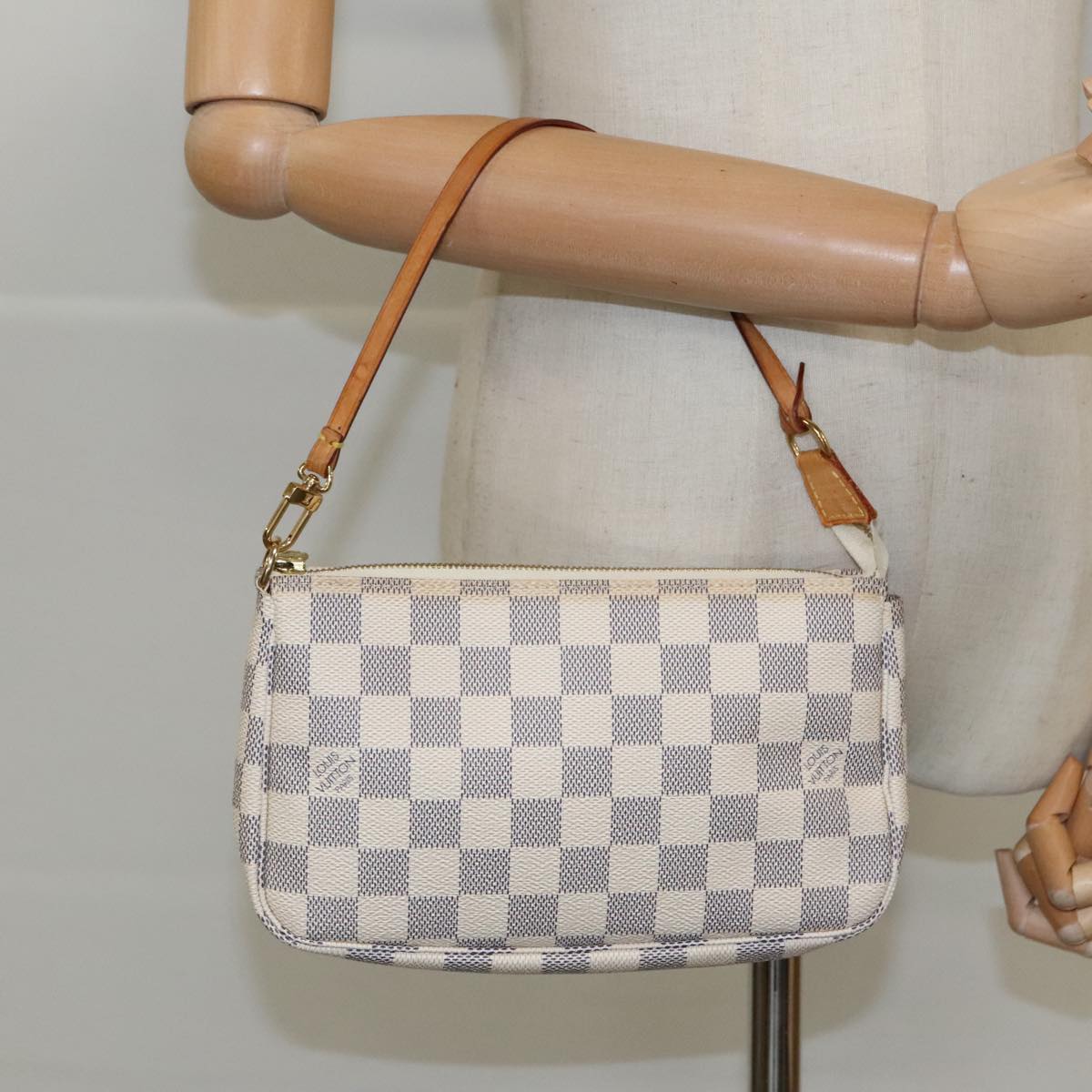 LOUIS VUITTON Damier Azur Pochette Accessoires Pouch N51986 LV Auth 96156