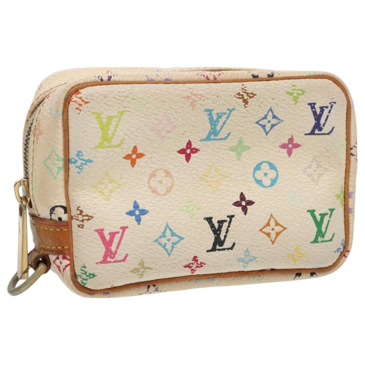 LOUIS VUITTON Monogram Multicolor Trousse Wapity Pouch White M58033 Auth 96162