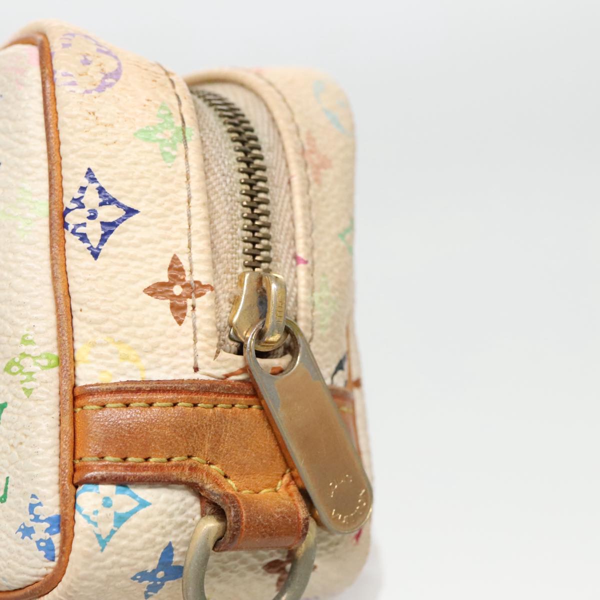 LOUIS VUITTON Monogram Multicolor Trousse Wapity Pouch White M58033 Auth 96162