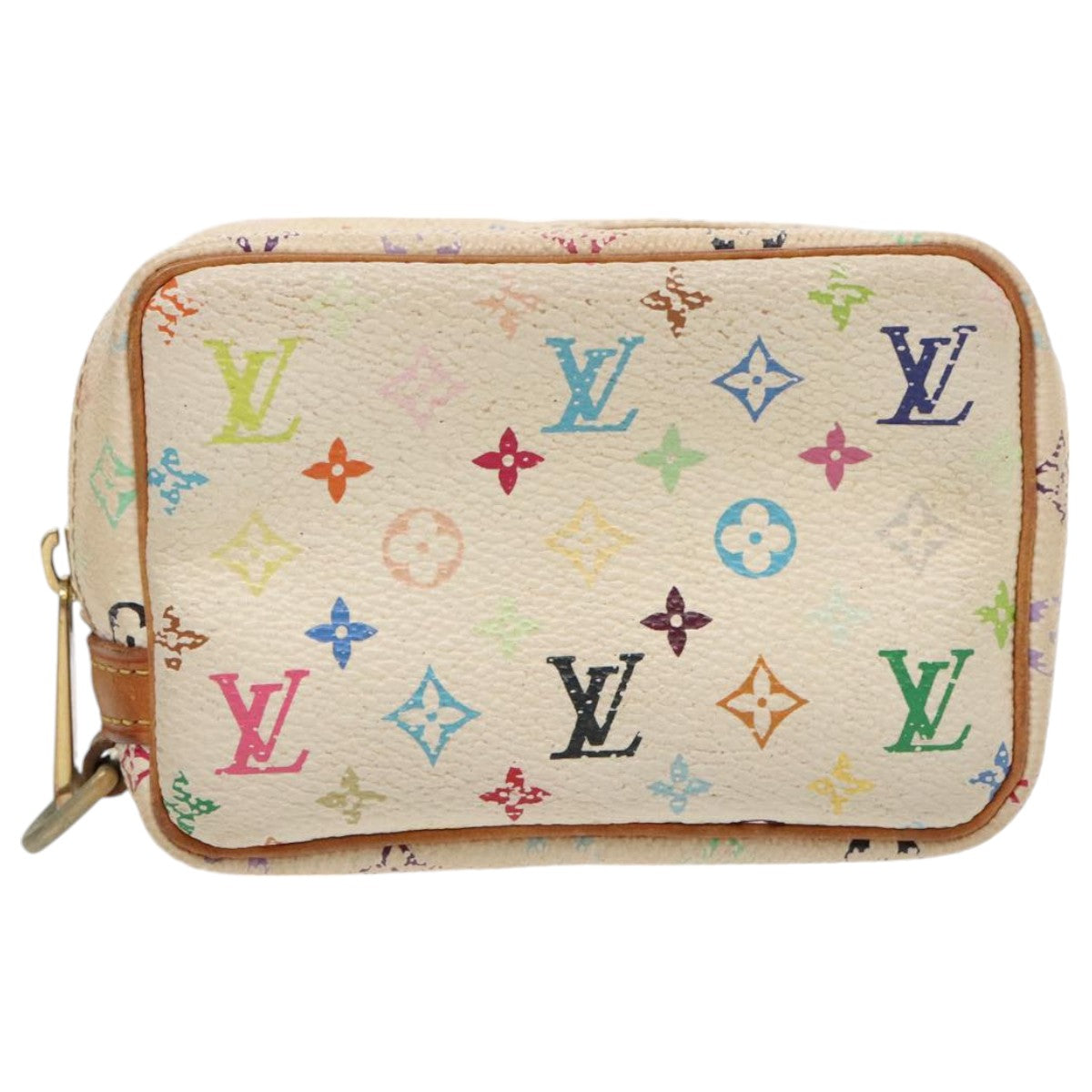 LOUIS VUITTON Monogram Multicolor Trousse Wapity Pouch White M58033 Auth 96162