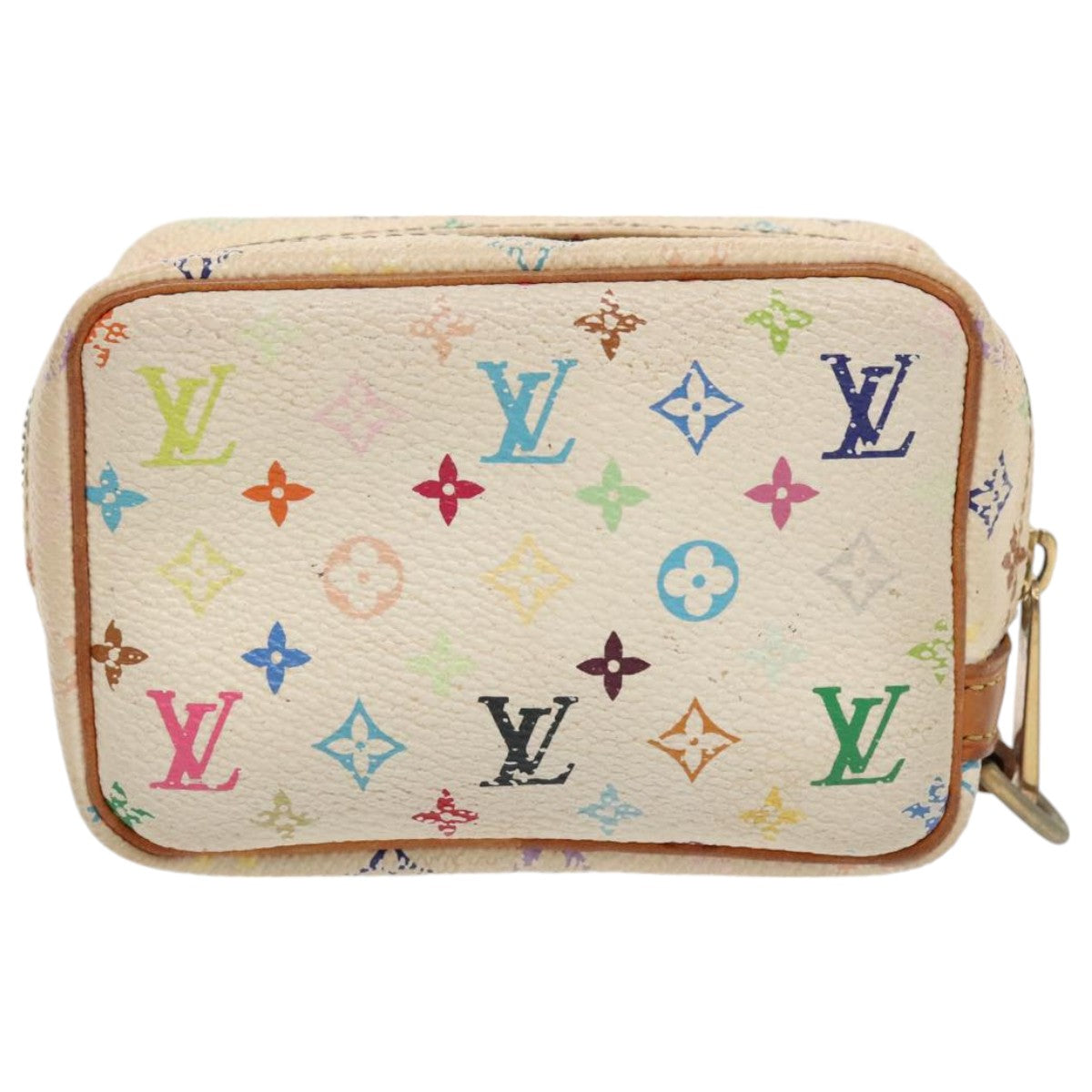 LOUIS VUITTON Monogram Multicolor Trousse Wapity Pouch White M58033 Auth 96162