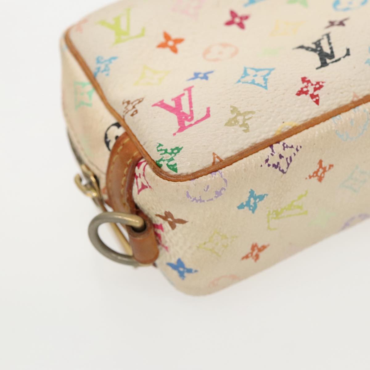 LOUIS VUITTON Monogram Multicolor Trousse Wapity Pouch White M58033 Auth 96162