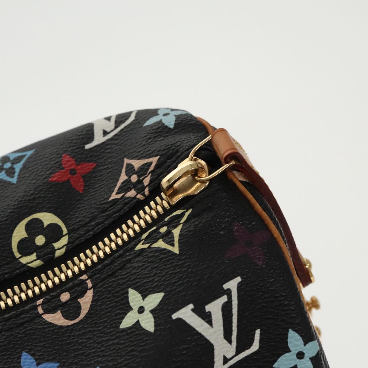 LOUIS VUITTON Monogram Multicolor Keepall 45 Boston Bag Black M92640 Auth 96238A