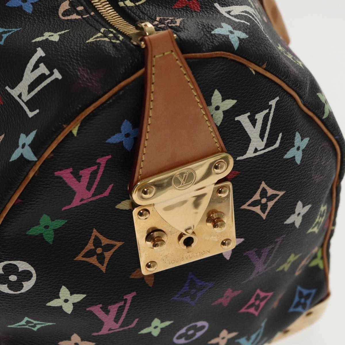 LOUIS VUITTON Monogram Multicolor Keepall 45 Boston Bag Black M92640 Auth 96238A