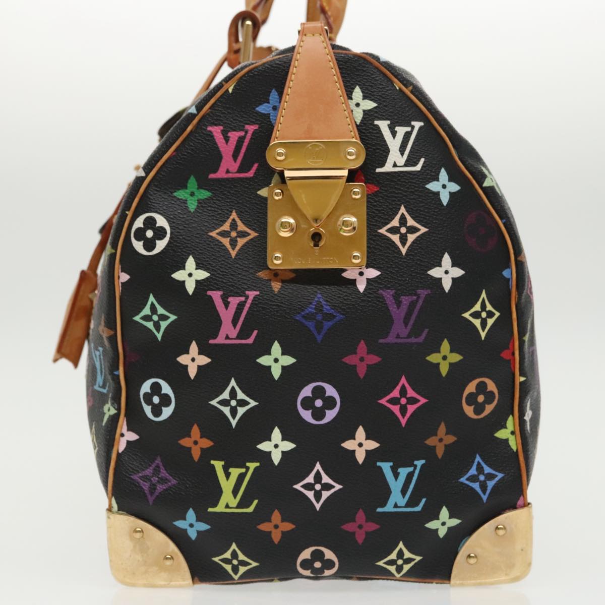 LOUIS VUITTON Monogram Multicolor Keepall 45 Boston Bag Black M92640 Auth 96238A