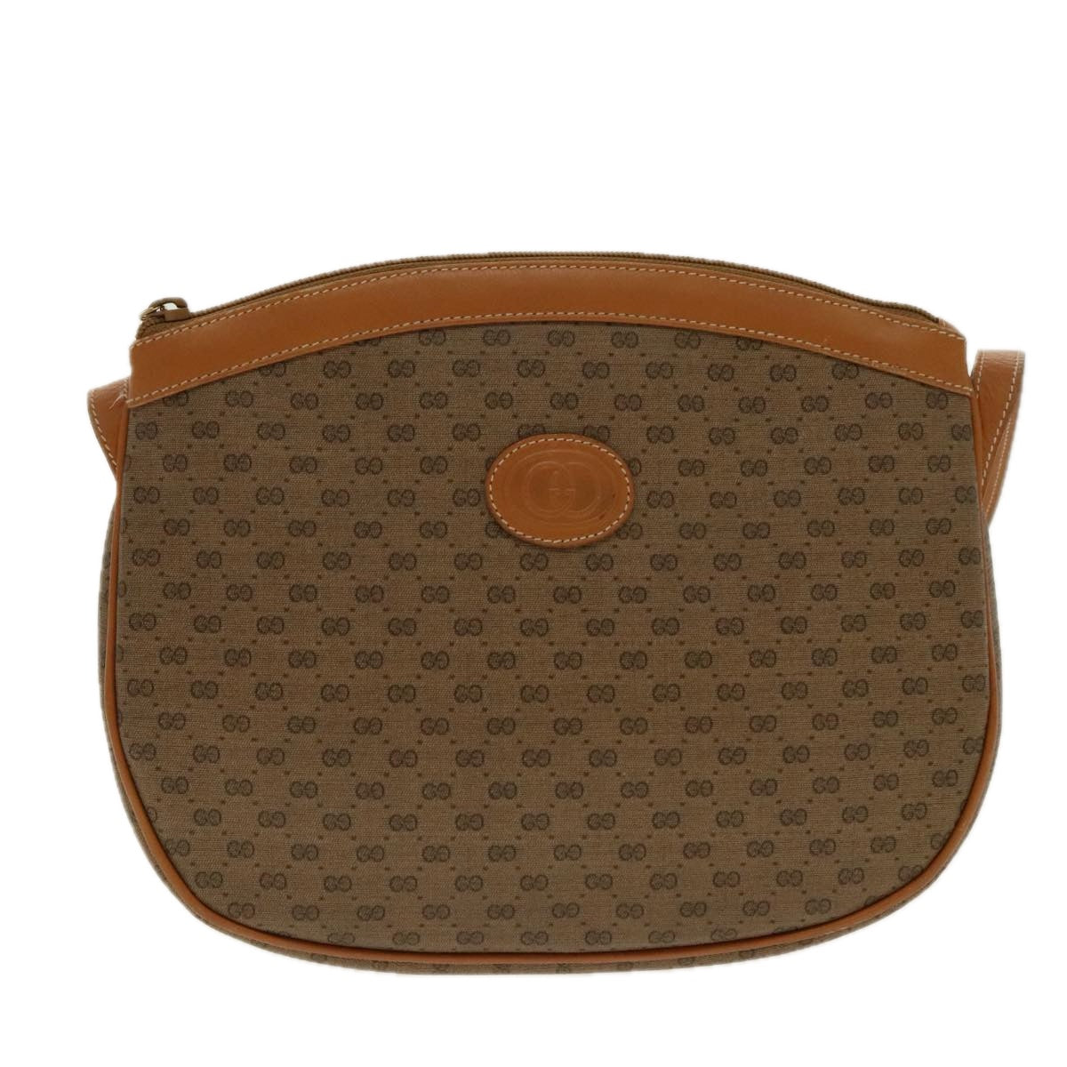 GUCCI Micro GG Canvas Shoulder Bag Beige Gold 007 87 0018 Auth 96319