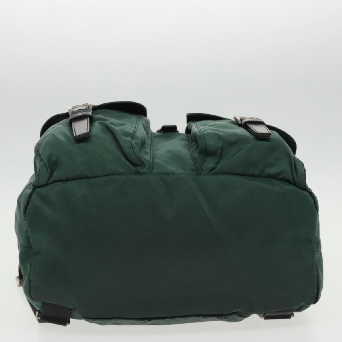 PRADA Backpack Nylon Green Silver Auth 96346