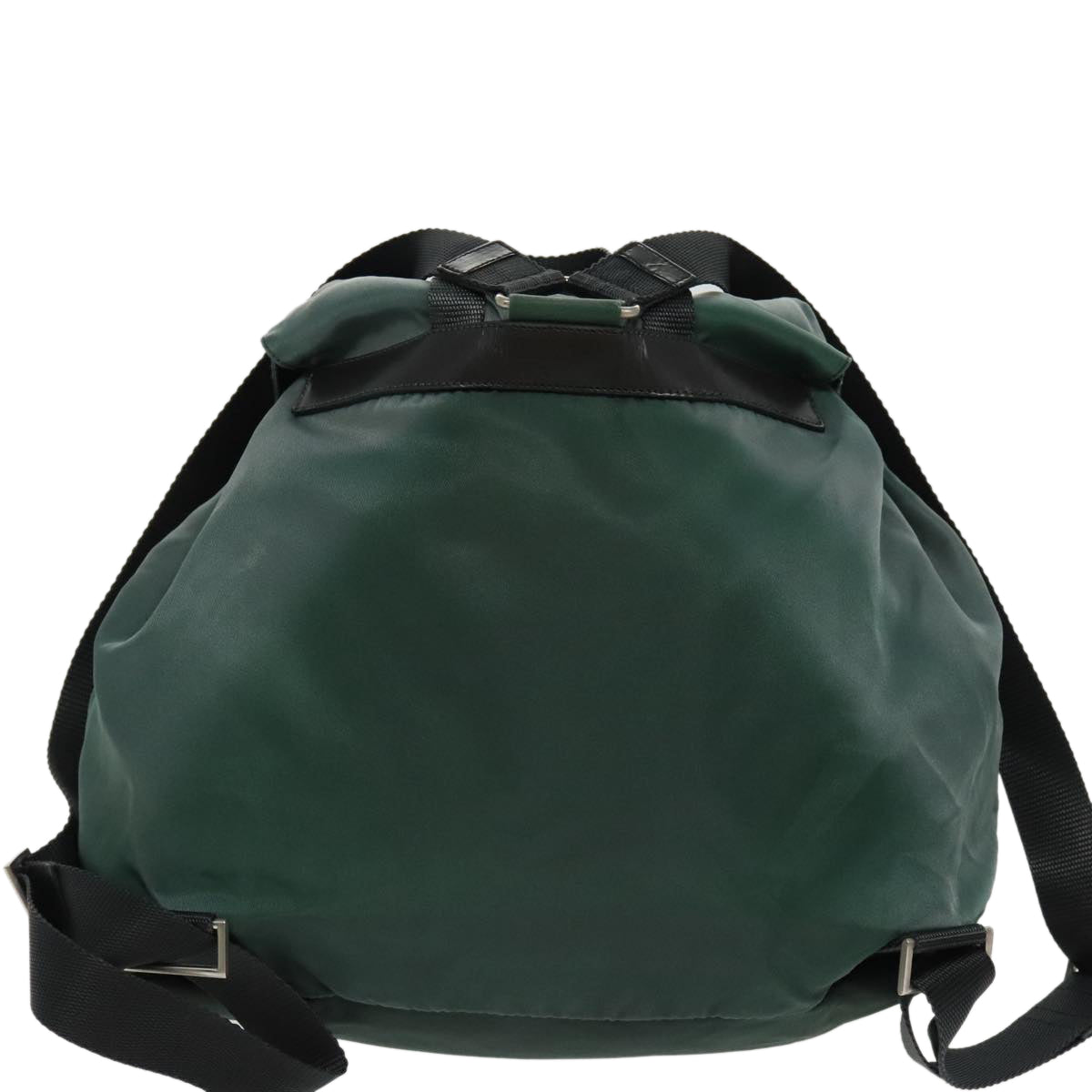 PRADA Backpack Nylon Green Silver Auth 96346