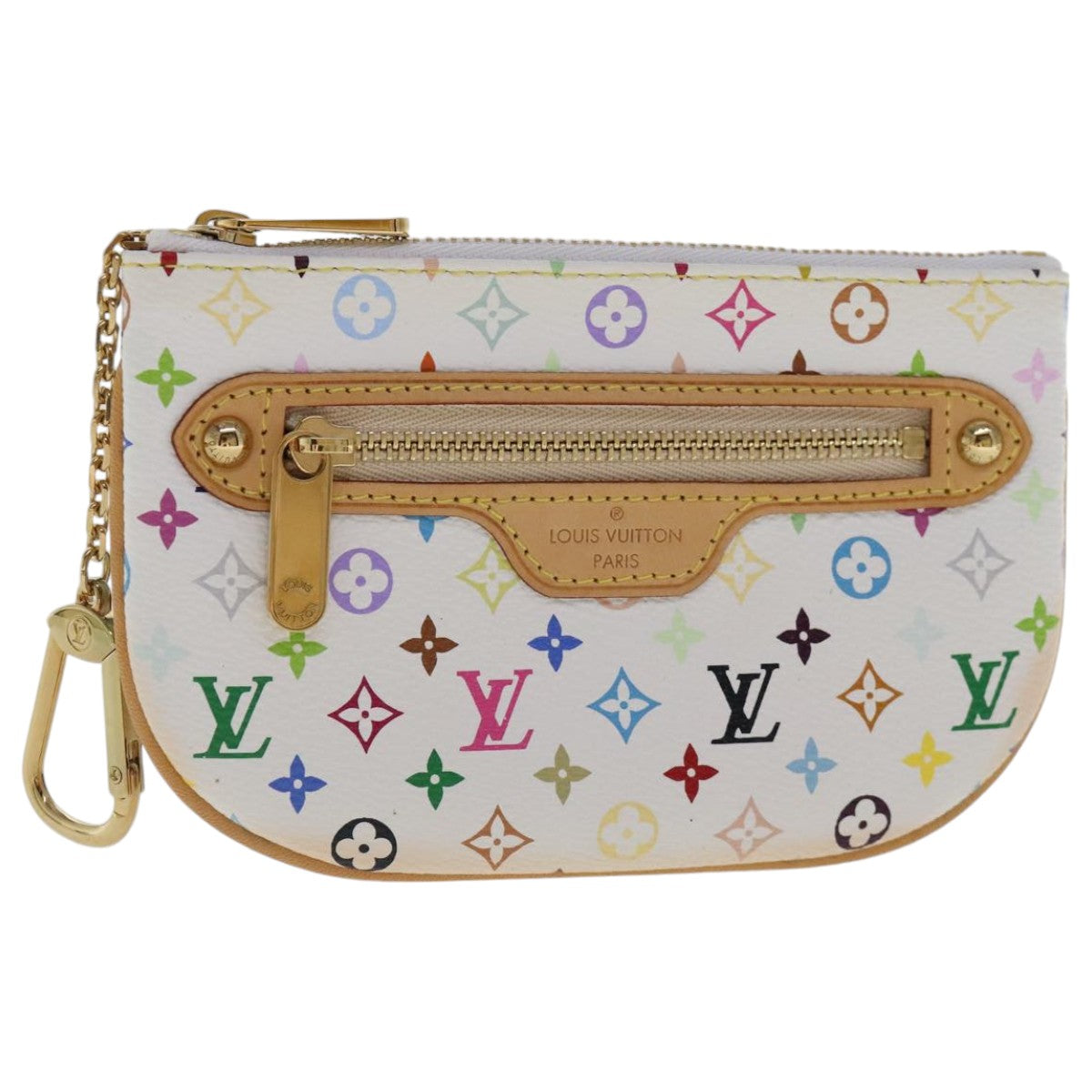 LOUIS VUITTON Monogram Multicolor Pochette MM Pouch White M60028 LV Auth 96393