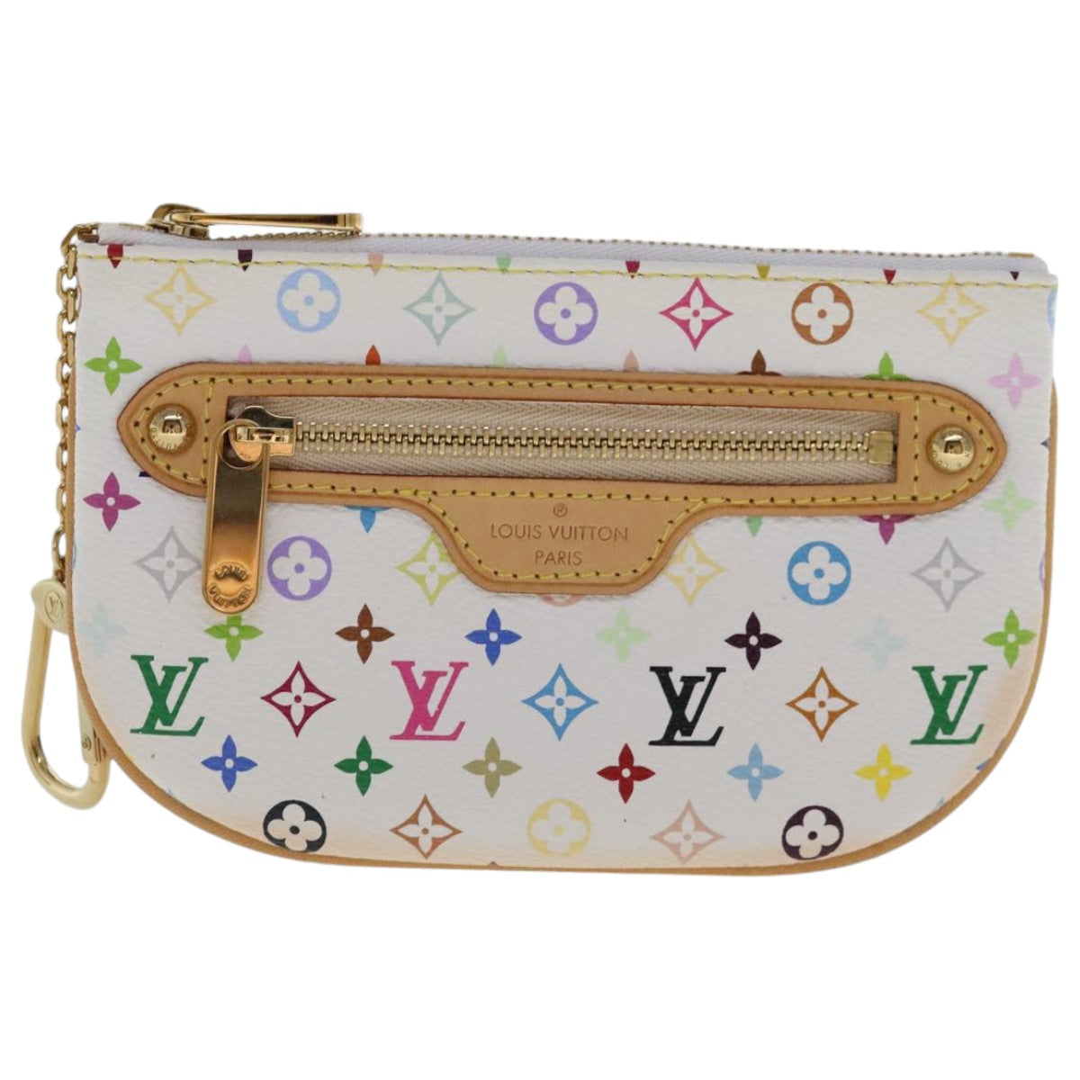 LOUIS VUITTON Monogram Multicolor Pochette MM Pouch White M60028 LV Auth 96393