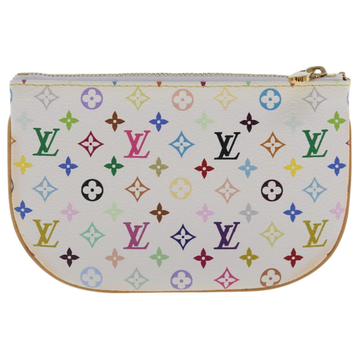 LOUIS VUITTON Monogram Multicolor Pochette MM Pouch White M60028 LV Auth 96393