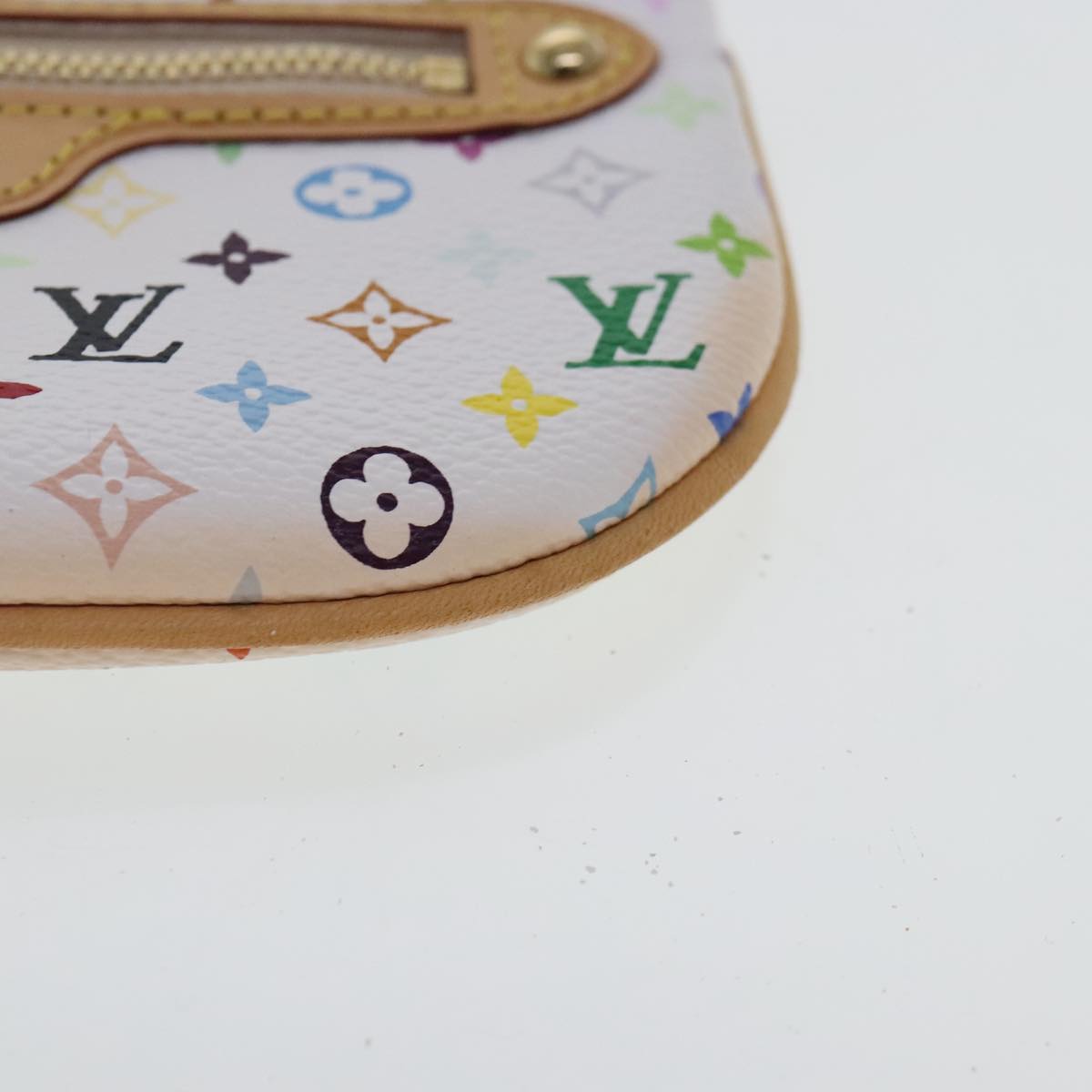 LOUIS VUITTON Monogram Multicolor Pochette MM Pouch White M60028 LV Auth 96393