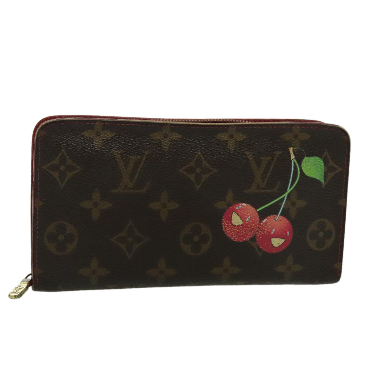 LOUIS VUITTON Monogram Cherry Porte Monnaie Zip Long Wallet M95006 LV Auth 96399