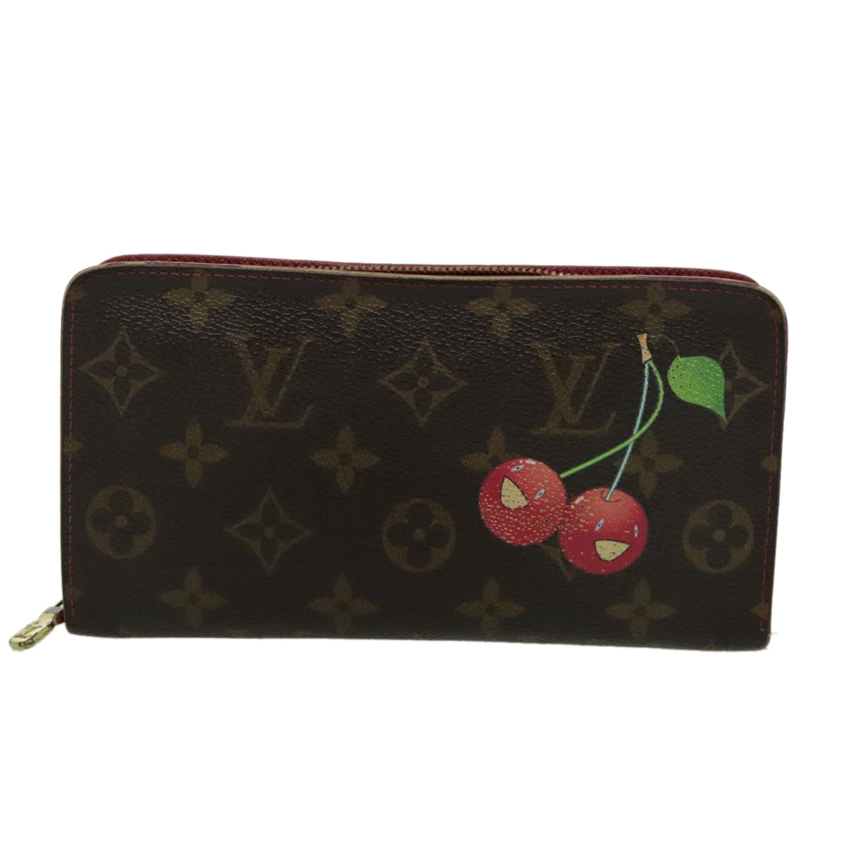 LOUIS VUITTON Monogram Cherry Porte Monnaie Zip Long Wallet M95006 LV Auth 96399