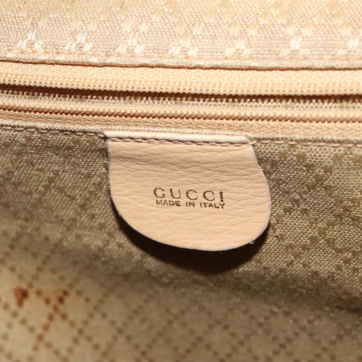 GUCCI Bamboo Backpack Leather Beige Gold 003 58 0016 Auth 96401