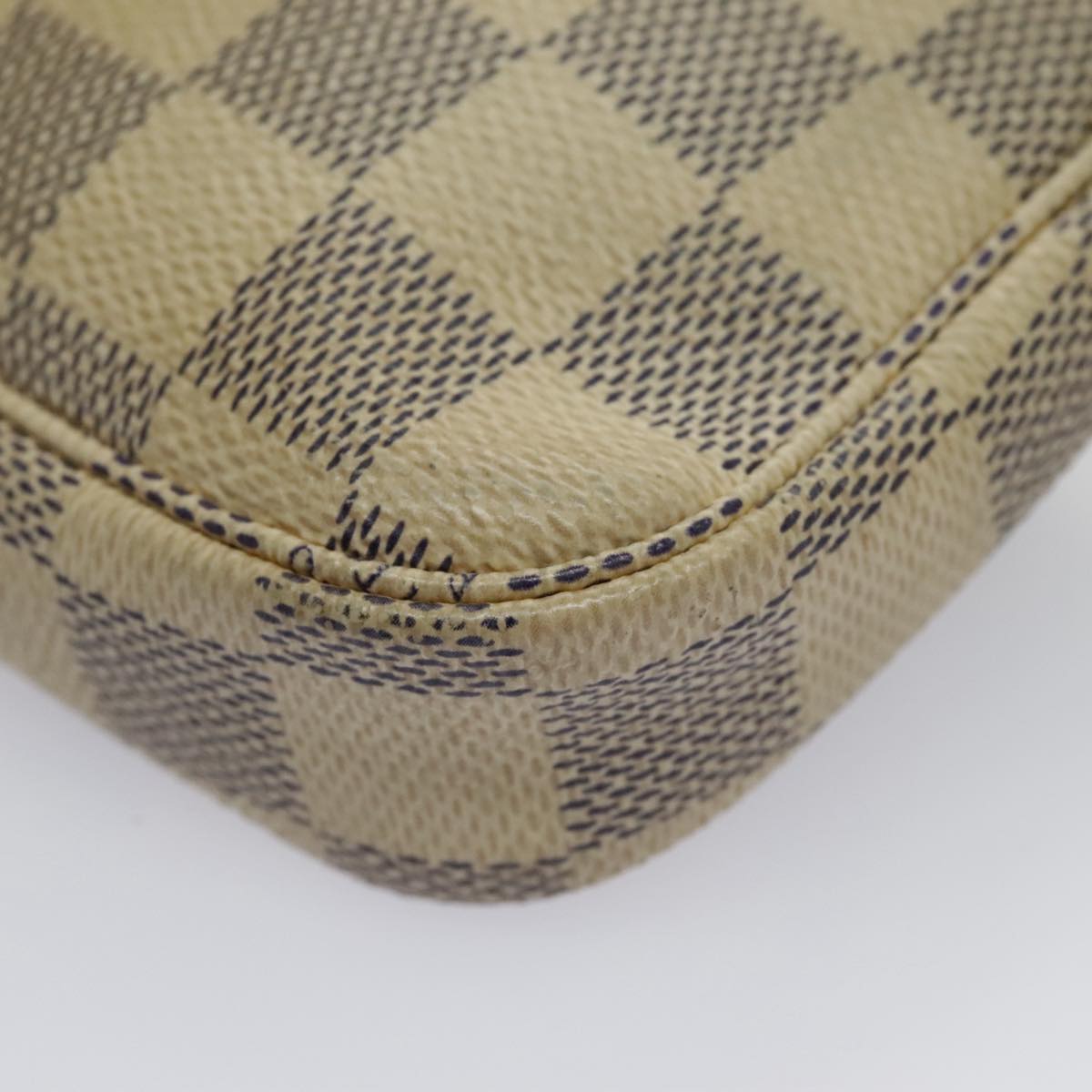 LOUIS VUITTON Damier Azur Mini Pochette Accessoires Pouch N63005 LV Auth 96408