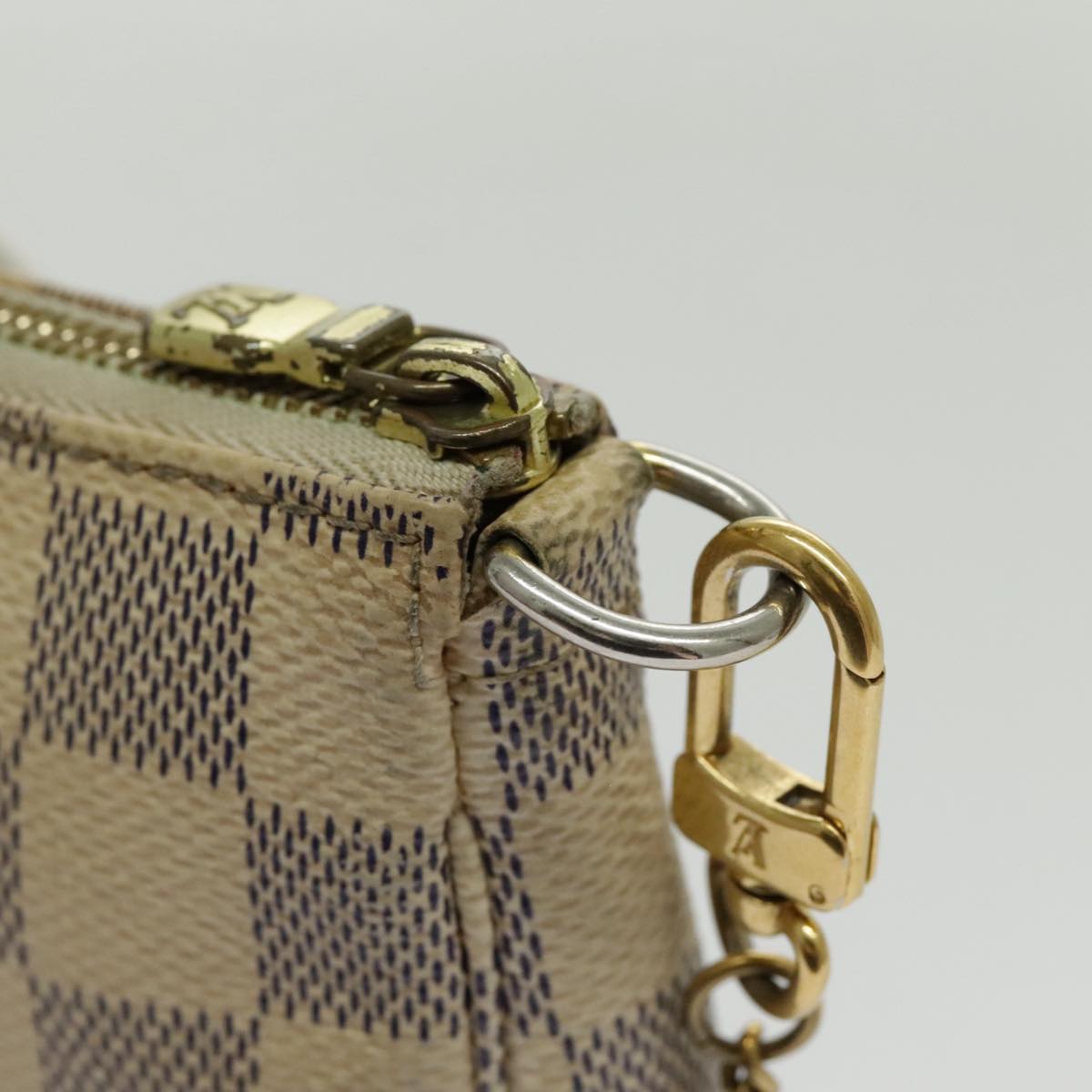 LOUIS VUITTON Damier Azur Mini Pochette Accessoires Pouch N63005 LV Auth 96408