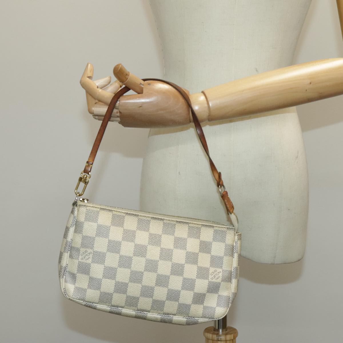 LOUIS VUITTON Damier Azur Pochette Accessoires Pouch N51986 LV Auth 96446