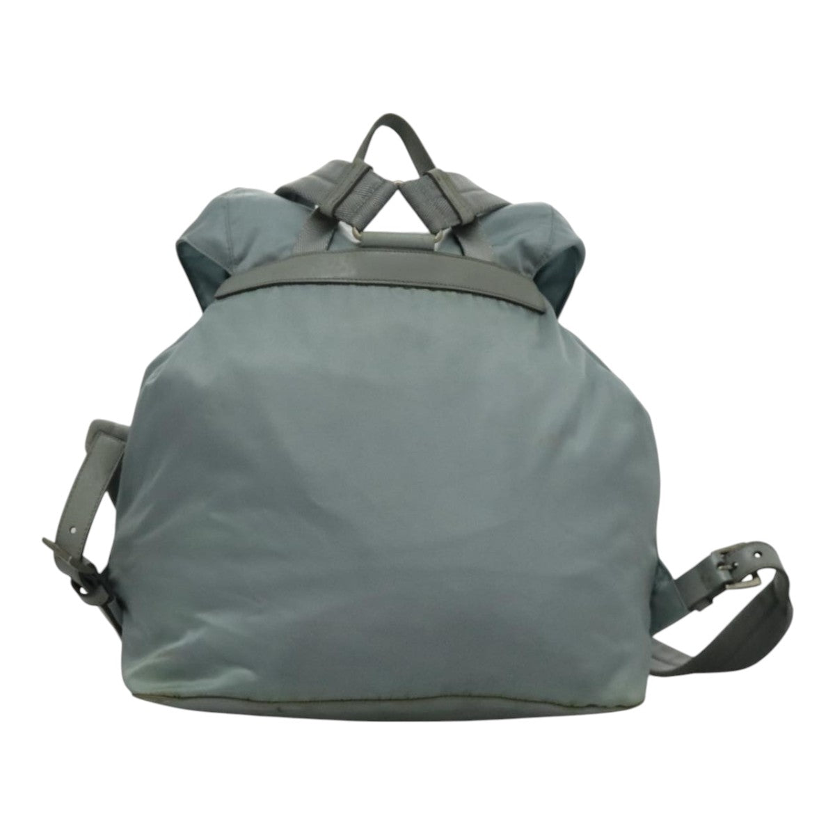 PRADA Backpack Nylon Light Blue Silver Auth 96485