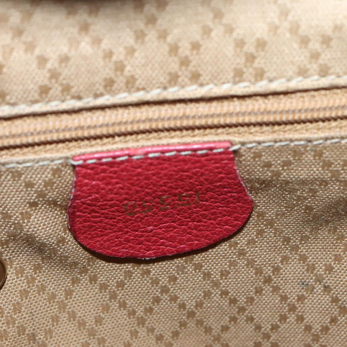 GUCCI Bamboo Backpack Suede Red Gold 003 2265 0030 Auth 96486