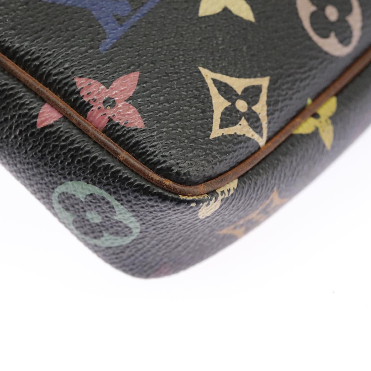 LOUIS VUITTON Monogram Multicolor Pochette Pouch Black M92648 LV Auth 96511