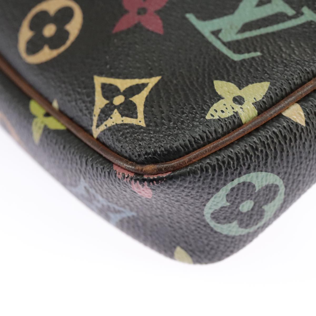 LOUIS VUITTON Monogram Multicolor Pochette Pouch Black M92648 LV Auth 96511