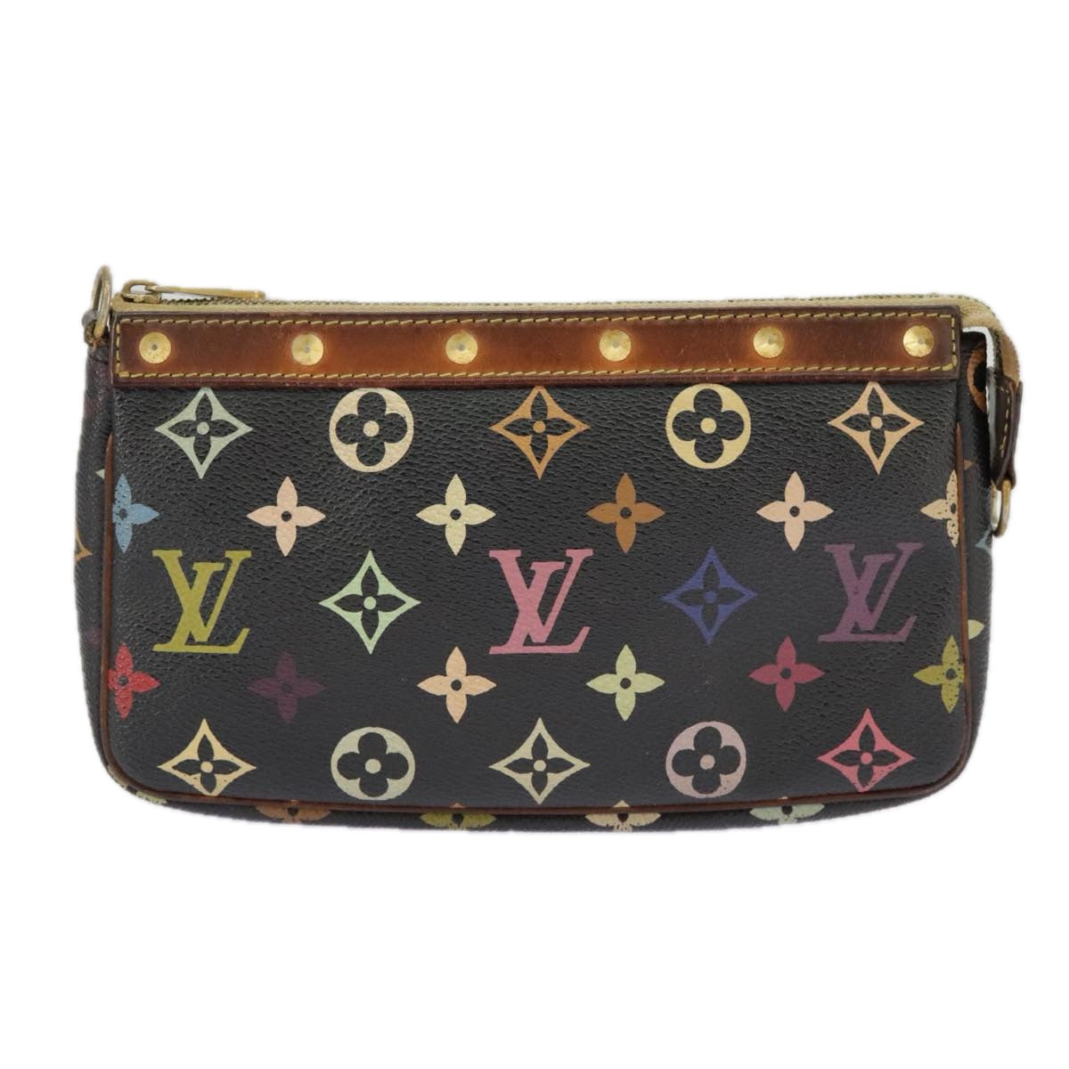 LOUIS VUITTON Monogram Multicolor Pochette Pouch Black M92648 LV Auth 96511